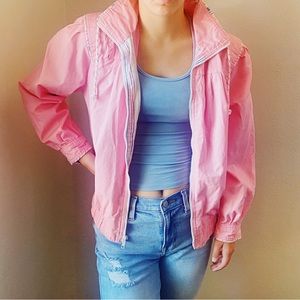 Vintage 1980’s 90’s Sergio Valente bubblegum pink jacket/ full zip windbreaker